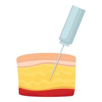 Skin injection icon cartoon vector. Female liposuction vector