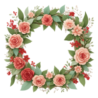 a wreath of flowers on a transparent background png