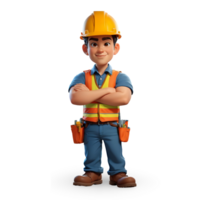 Cartoon construction worker png