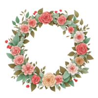 ein Kranz von Blumen auf ein transparent Hintergrund png