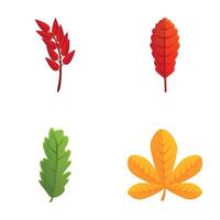 Autumn leaf icons set cartoon vector. Tree leaf of various color vector