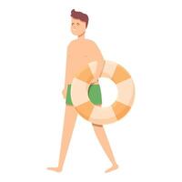 Party pool ring icon cartoon vector. Sea play vector