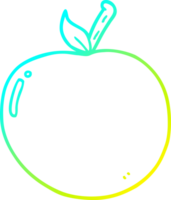 cold gradient line drawing cartoon apple png