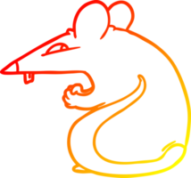 linha de gradiente quente desenhando rato de desenho animado astuto png