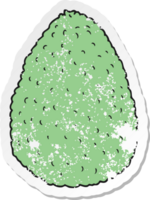 retro distressed sticker of a cartoon avocado png