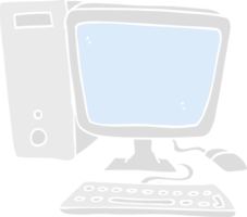 flat color illustration of a cartoon desktop computer png