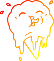 desenho de linha de gradiente quente desenho de derretimento de sorvete png