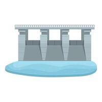 Cement hydro power icon cartoon vector. Source turbine vector