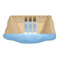 Wall factory dam icon cartoon vector. Hydro power vector