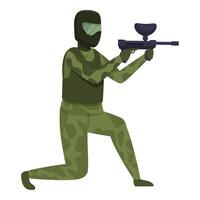 Extreme shooting paintball icon cartoon vector. Club mask vector