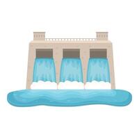 Source energy icon cartoon vector. Hydro power station vector