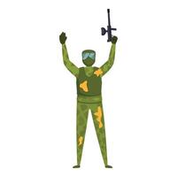 Paintball player icon cartoon vector. Extreme shooting vector