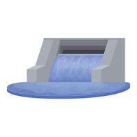 hidro poder estación represa icono dibujos animados vector. agua planta vector