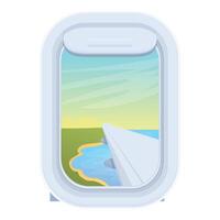 Cloud open window icon cartoon vector. Trip airborne vector