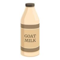 Goat milk icon cartoon vector. Bottle pet label vector