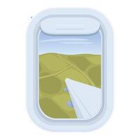 Field view airplane icon cartoon vector. Transport trip vector