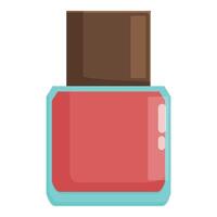 Red gel bottle icon cartoon vector. Salon pedicure vector