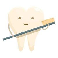 Healthy tooth with brush icon cartoon vector. Super hero vector