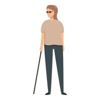 Blind girl icon cartoon vector. People service guide vector