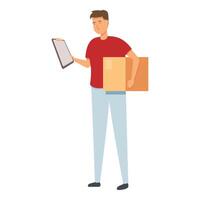 Parcel shipment icon cartoon vector. Courier post vector