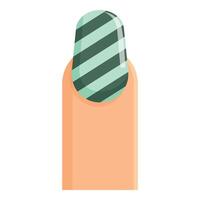 Striped fashion nail icon cartoon vector. Hand female beauty vector