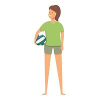 Volleyball girl player icon cartoon vector. Sport team vector