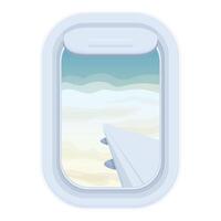 Trip airplane window icon cartoon vector. View discover vector