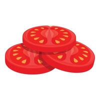 Tomates rebanadas para hamburguesa icono dibujos animados vector. rápido comida vector