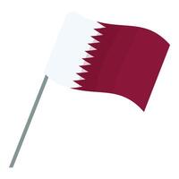 Qatar flag icon cartoon vector. Arabic festival country vector