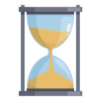 pequeño reloj de arena icono dibujos animados vector. hora vaso Temporizador vector