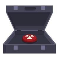 Nuclear weapon case red button icon cartoon vector. War blast vector