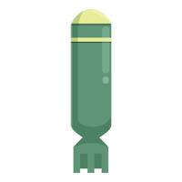 Military nuclear weapon icon cartoon vector. Missile bomb vector