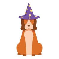 Magic hat dog icon cartoon vector. Animals card vector