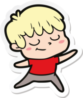 sticker of a cartoon happy boy png