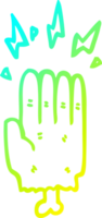 cold gradient line drawing cartoon magic halloween zombie hand png