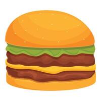 Cheeseburger icon cartoon vector. Smash lettuce vector