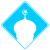 Mosque Sign Silhouette, Flat Style, can use for Icon, Symbol, Apps, Website, Pictogram, Art Illustration, Logo Gram, or Graphic Design Element. Format PNG