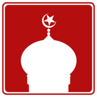 Mosque Sign Silhouette, Flat Style, can use for Icon, Symbol, Apps, Website, Pictogram, Art Illustration, Logo Gram, or Graphic Design Element. Format PNG