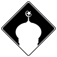 Mosque Sign Silhouette, Flat Style, can use for Icon, Symbol, Apps, Website, Pictogram, Art Illustration, Logo Gram, or Graphic Design Element. Format PNG