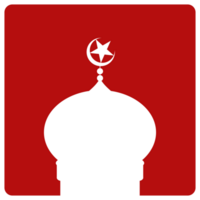 Mosque Sign Silhouette, Flat Style, can use for Icon, Symbol, Apps, Website, Pictogram, Art Illustration, Logo Gram, or Graphic Design Element. Format PNG