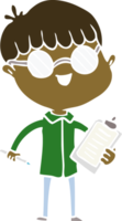 flat color style cartoon boy wearing spectacles png