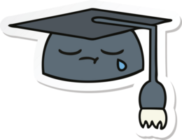 sticker of a cute cartoon graduation hat png