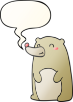 cute cartoon bear and speech bubble in smooth gradient style png