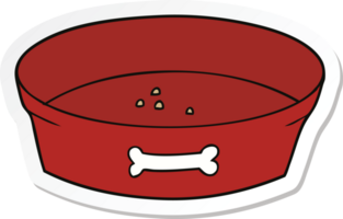 sticker of a cartoon empty dog food bowl png