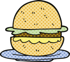 comic book style cartoon burger png