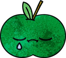 retro grunge texture cartoon juicy apple png