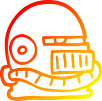 casque futuriste de dessin animé de ligne de gradient chaud png