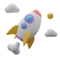 3d rocket icon, Business Icon, rocket launch, 3d illustration png