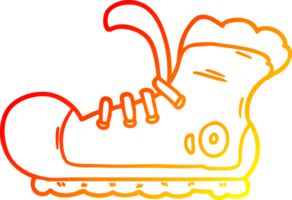 warm gradient line drawing cartoon sneaker png