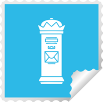 caixa de correio britânica dos desenhos animados do adesivo de descascamento quadrado png
